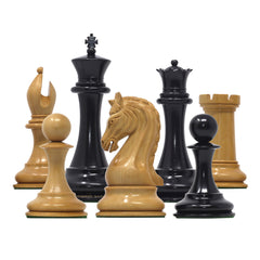 The Legendary Artisan Series Luxury Staunton Boxwood/Ebony Chess Pieces - 4.4" King