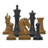 Commemorative Signature Series 3.625" Staunton Chessmen by in Lacquered Distressed Boxwood/Ebony