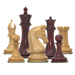 Tristan Series Luxury Staunton Chess Pieces in Blood Rose wood: King Size 4"