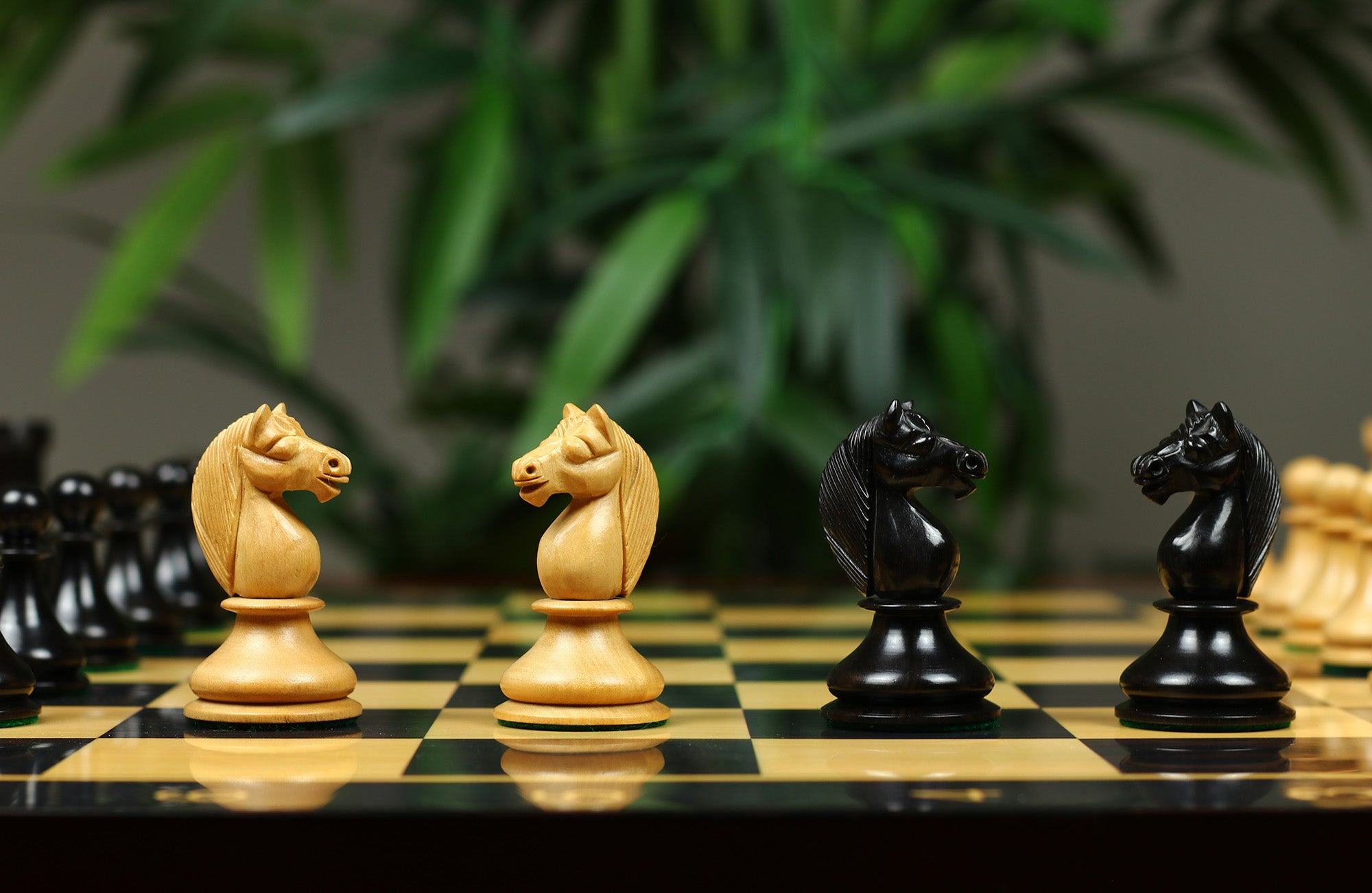 1830 Dublin Style Reproduced Historical Chess Set - 3.75" King Height in Natural Boxwood & Ebony Wood