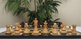 The Fischer Dubrovnik 1970 Upgraded Version Chess set in Distressed and Mahogany Stained Boxwood