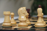 The Fischer Dubrovnik 1970 Upgraded Version Chess set in Natural and Mahogany Stained Boxwood