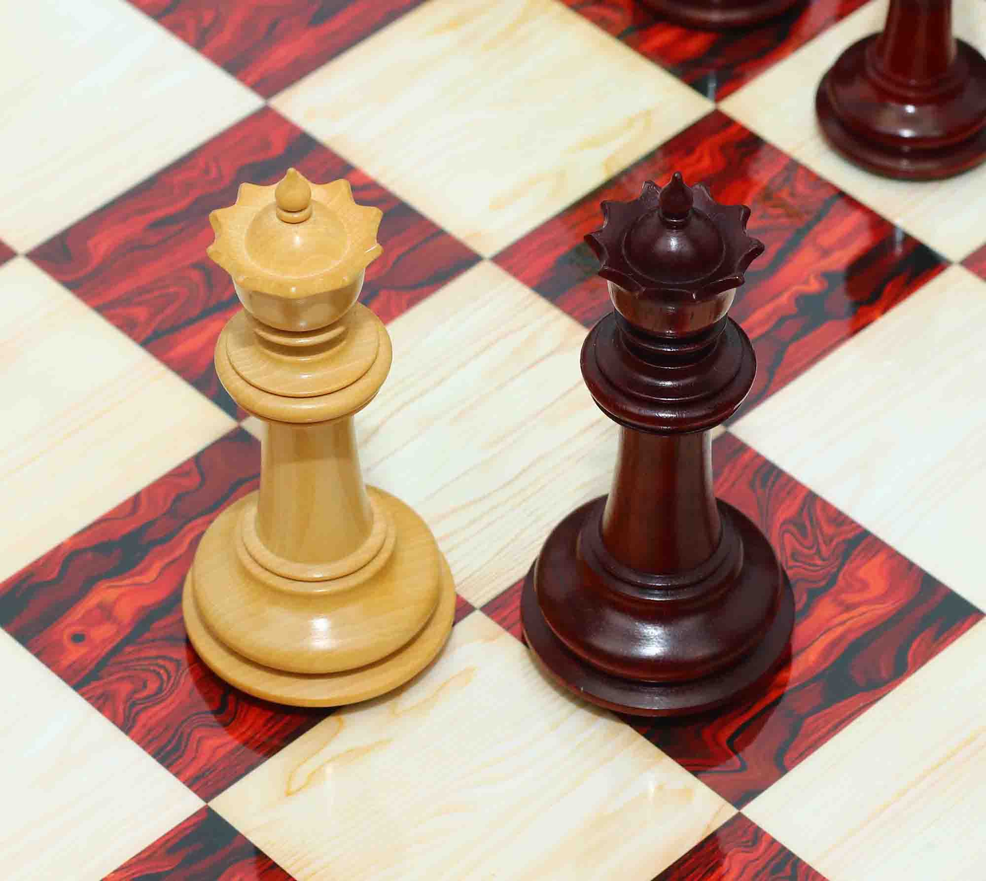 Macedon Series Luxury Staunton 4.4" Boxwood and Bud Rosewood wood Chess set