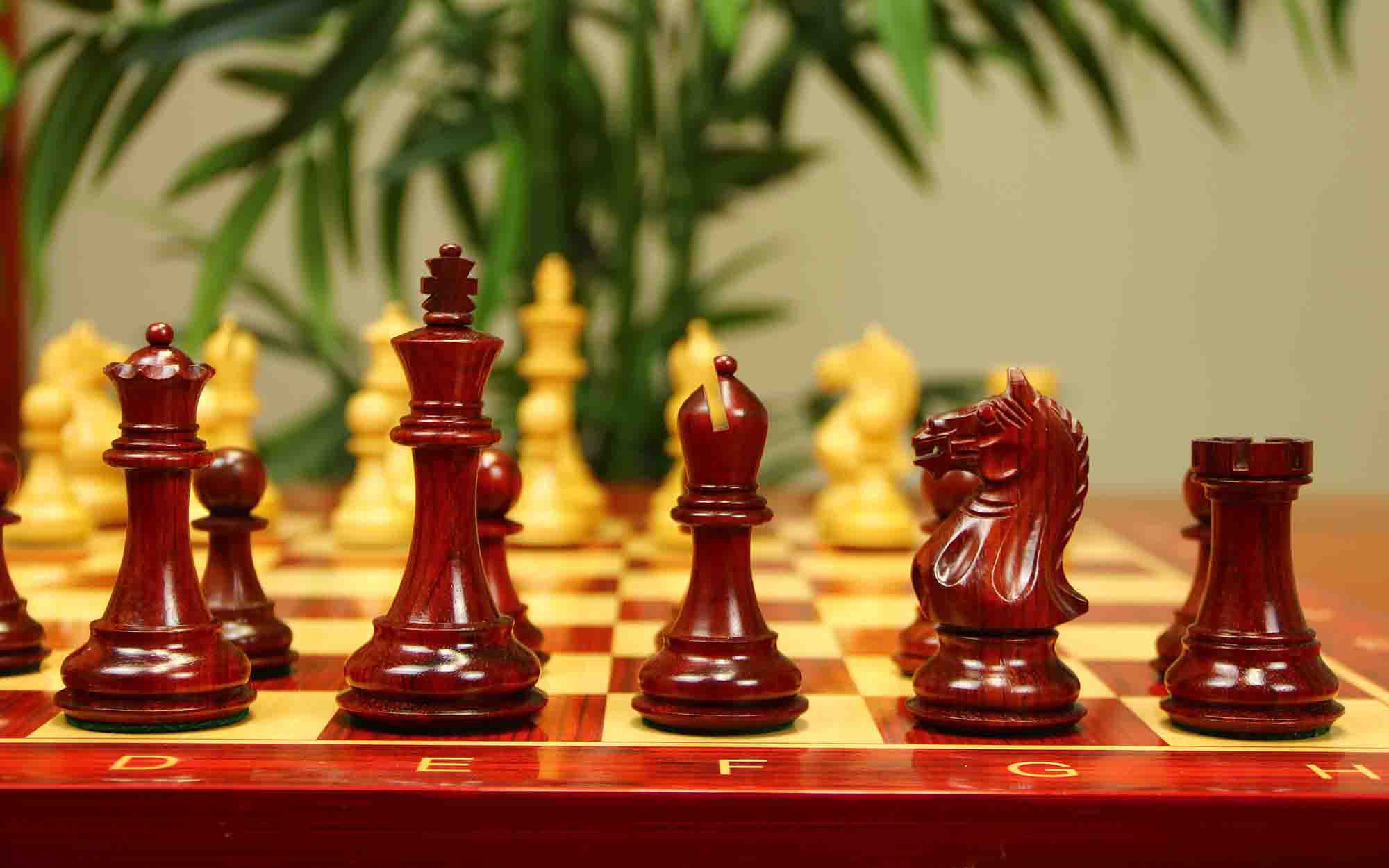 Fierce Series Chess Set 4" Staunton Chess Set - African Padouk & Boxwood