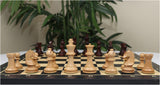 Henri Chavet Reproduced Chess Set in Natural and Mahogany Stained Boxwood- 3.75" King Height