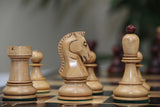 The Fischer Dubrovnik 1970 Upgraded Version Chess set in Distressed and Mahogany Stained Boxwood