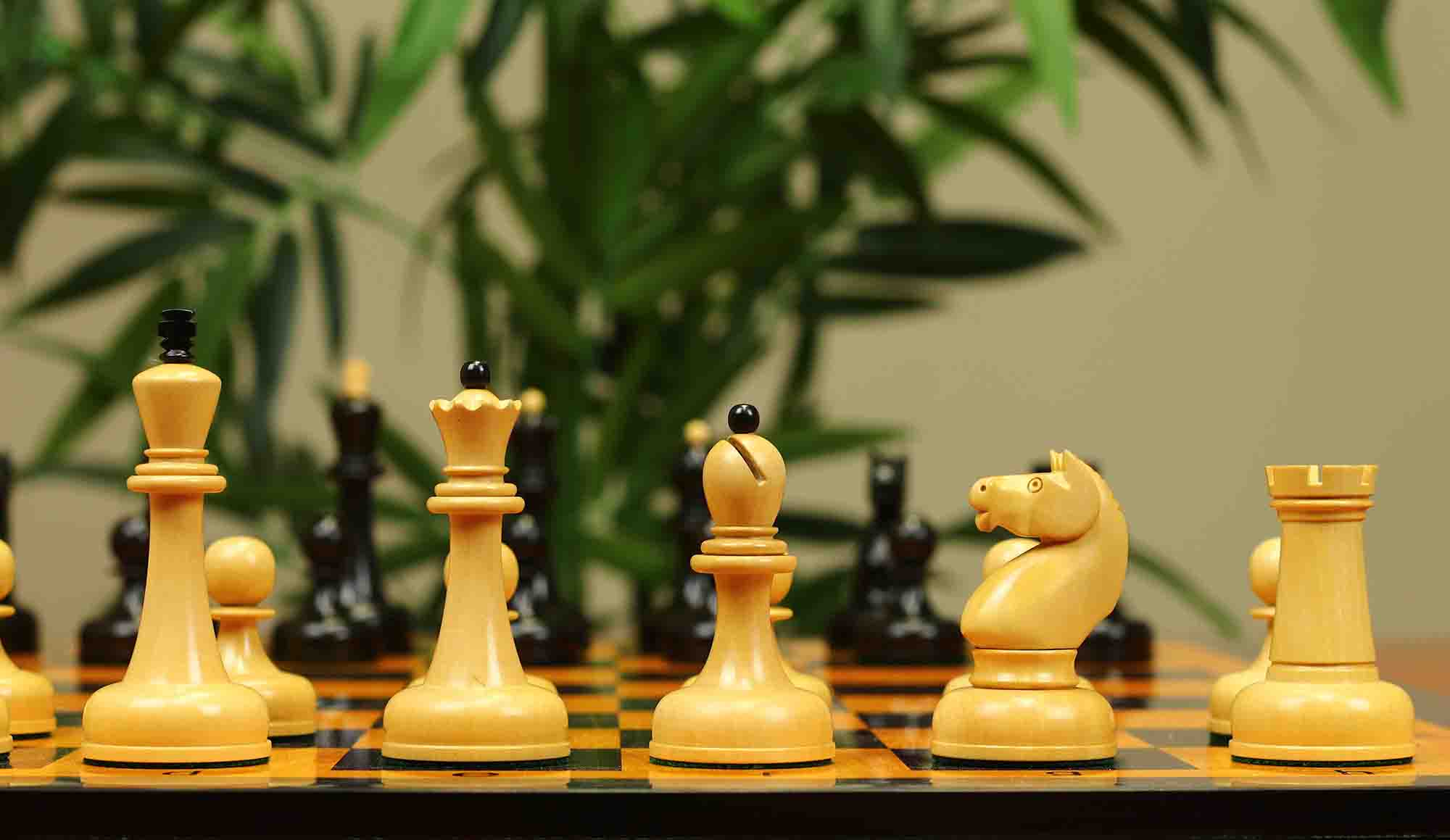 1962 Soviet Championship Historical Reproduced Tal Chess set 4" - Natural Boxwood and Eboony