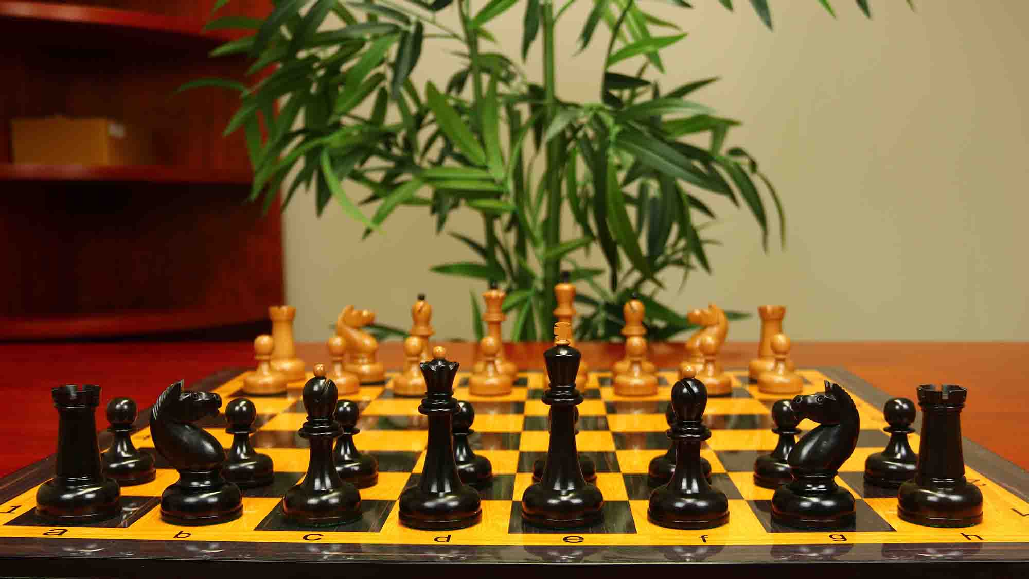 1962 Soviet Championship Historical Reproduced Tal Chess set 4" - Antiqued Boxwood and Ebony