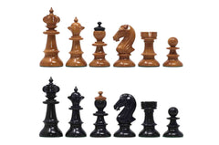 The Austrian Coffehouse Series Vintage Luxury Chess Pieces in Antiqued Boxwood and Ebony - 4.0" King