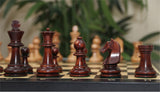 Henri Chavet Reproduced Chess Set in Distressed and Mahogany Stained Boxwood- 3.75" King Height