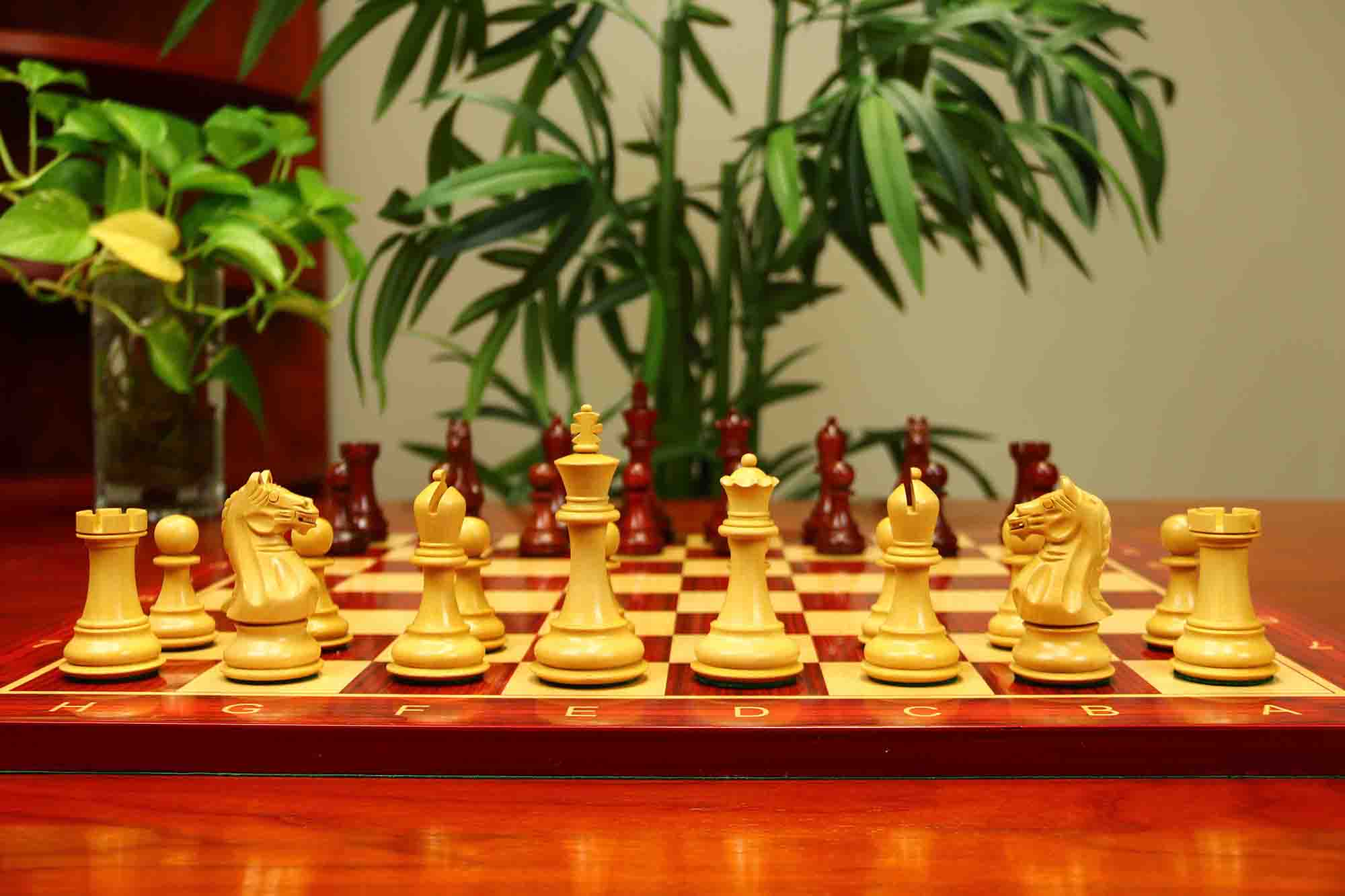 Fierce Series Chess Set 4" Staunton Chess Set - African Padouk & Boxwood