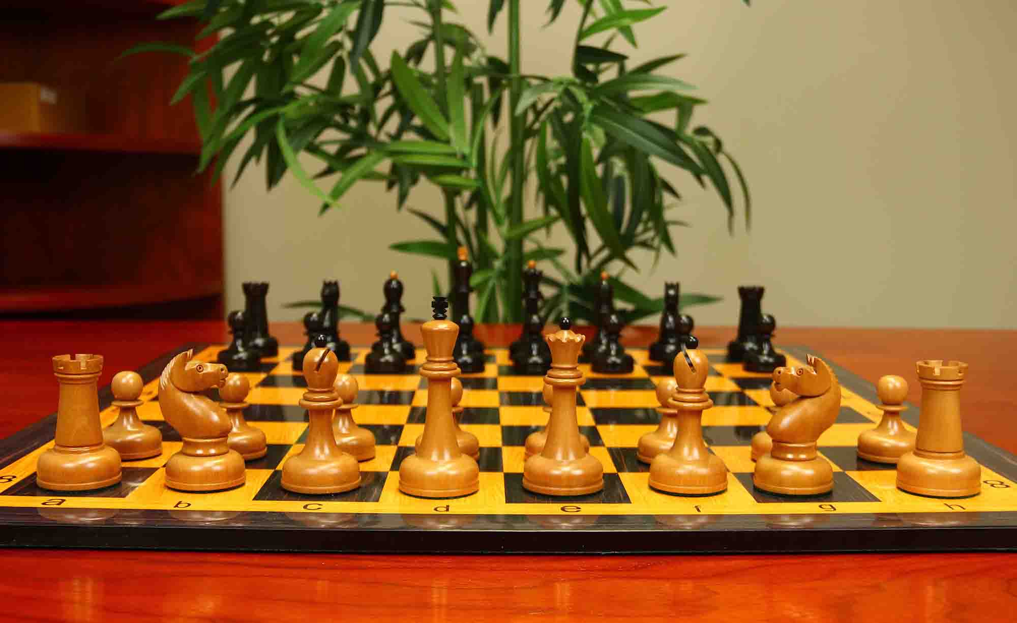 1962 Soviet Championship Historical Reproduced Tal Chess set 4" - Antiqued Boxwood and Ebony