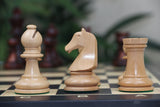 Henri Chavet Reproduced Chess Set in Natural and Mahogany Stained Boxwood- 3.75" King Height