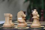 Henri Chavet Reproduced Chess Set in Natural and Mahogany Stained Boxwood- 3.75" King Height