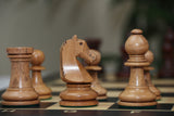 Henri Chavet Reproduced Chess Set in Distressed and Mahogany Stained Boxwood- 3.75" King Height