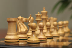 Anderson 1855-60 Reproduced 4.4" Staunton Chessmen in Non-Antiqued Boxwood & Mahogany Stained