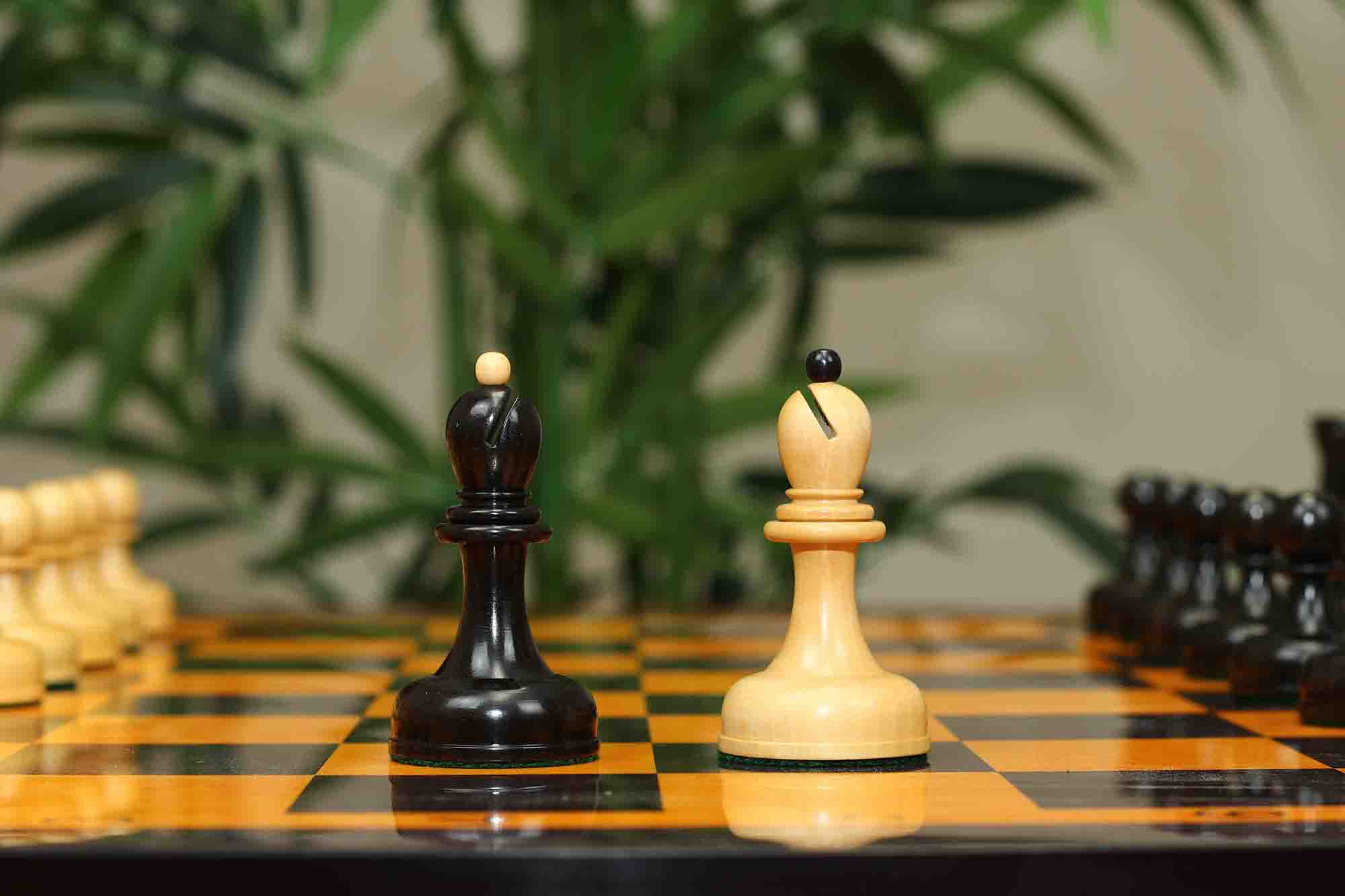 1962 Soviet Championship Historical Reproduced Tal Chess set 4" - Natural Boxwood and Eboony