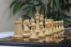 The Legendary Artisan Series Luxury Staunton Boxwood/Ebony Chess Pieces - 4.4" King