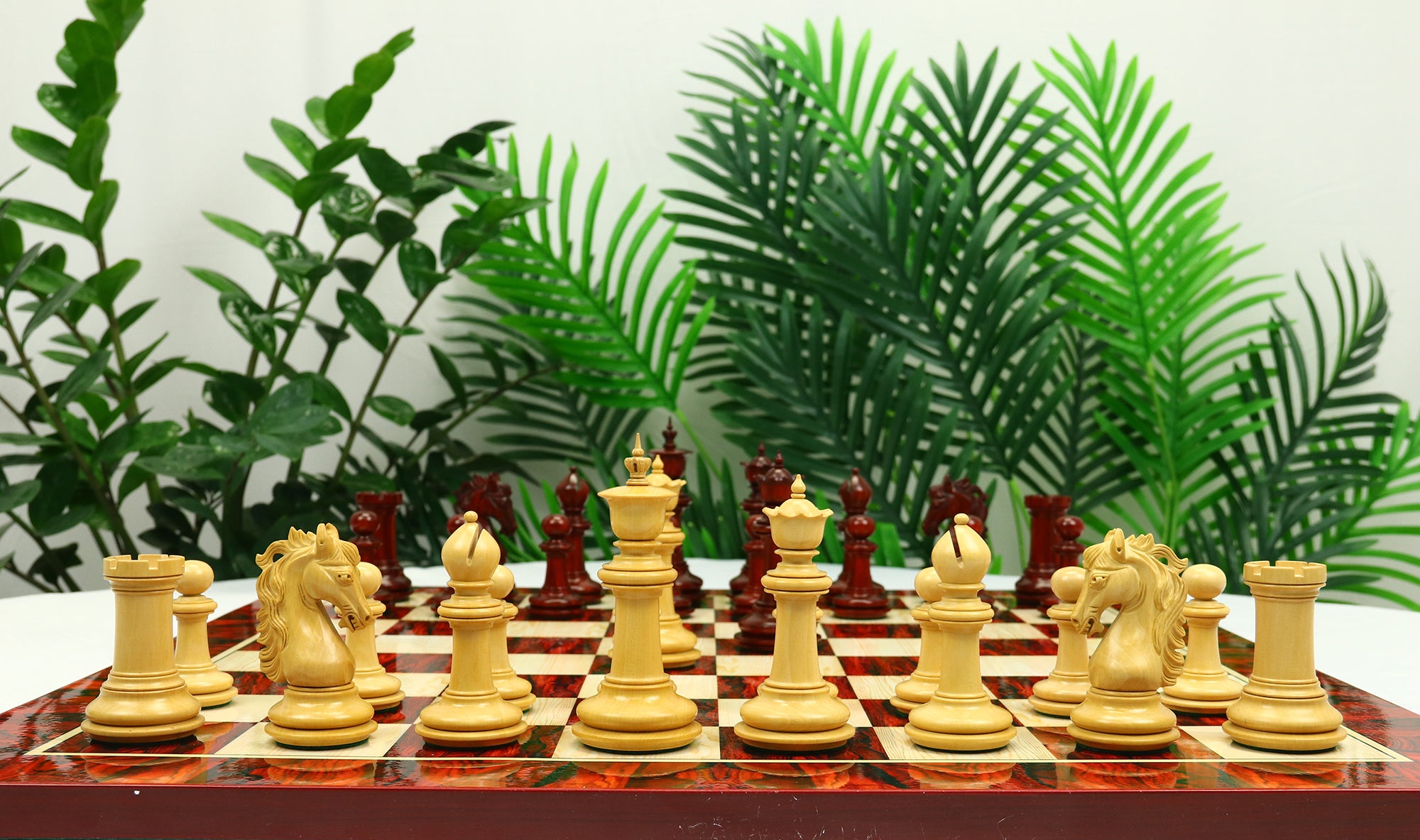 Danum Series 4.4" Premium Staunton Chess Set in Boxwood & Blood Rosewood