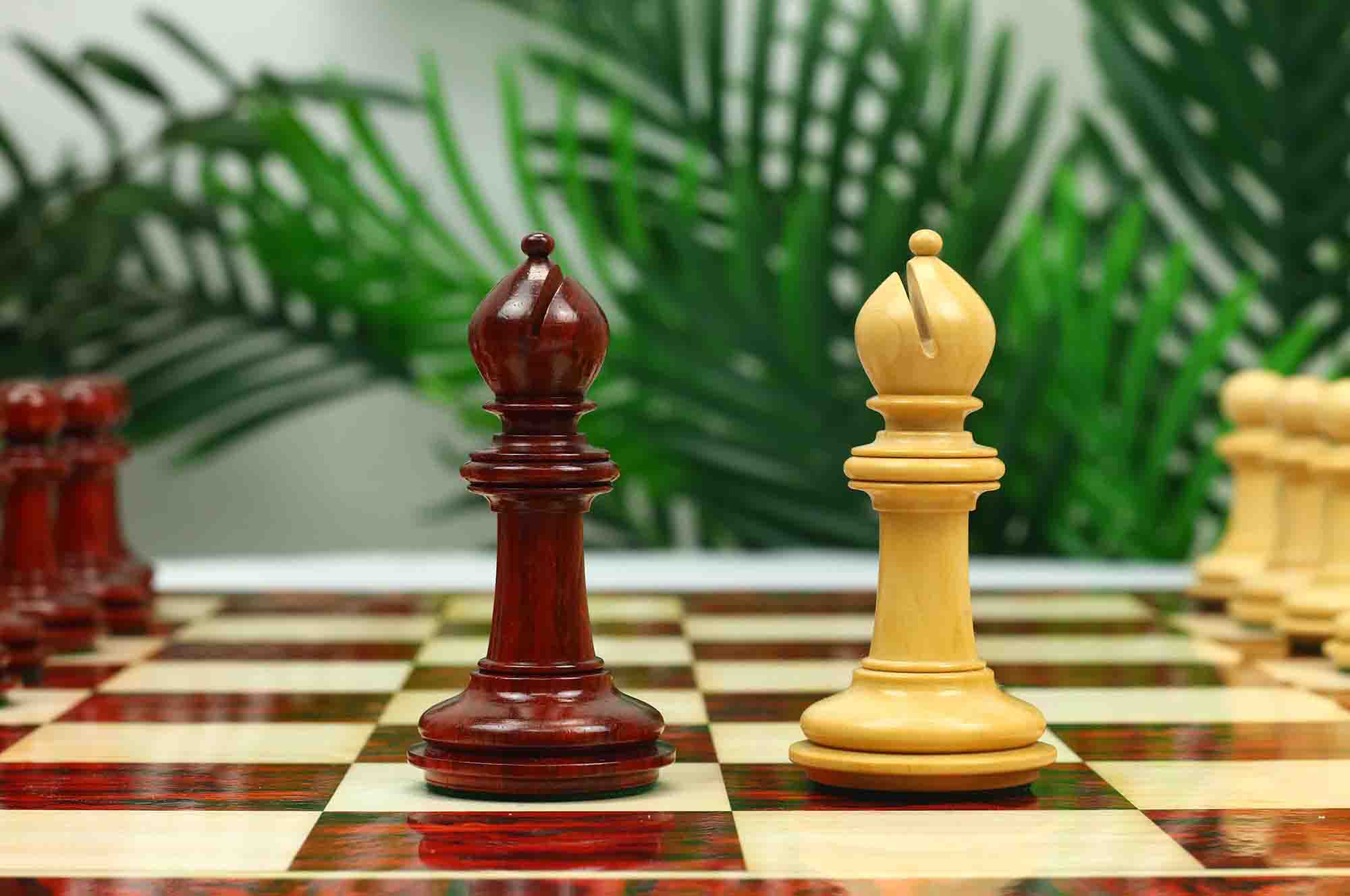 Macedon Series Luxury Staunton 4.4" Boxwood and Bud Rosewood wood Chess set