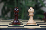 Henri Chavet Reproduced Chess Set in Natural and Mahogany Stained Boxwood- 3.75" King Height