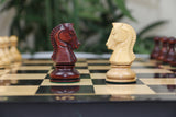 The Fischer Dubrovnik 1970 Upgraded Version Chess set in Natural and Mahogany Stained Boxwood