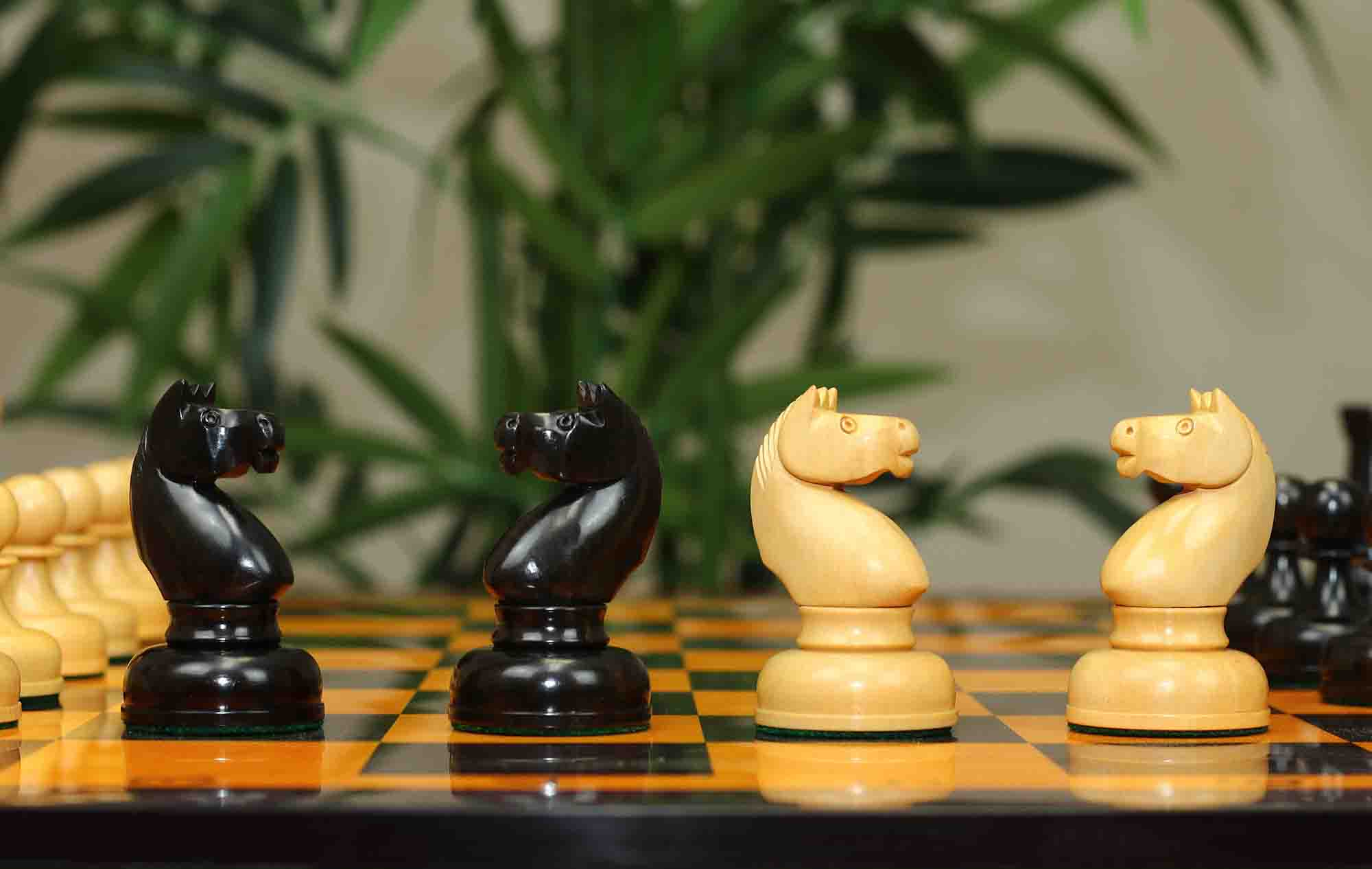 1962 Soviet Championship Historical Reproduced Tal Chess set 4" - Natural Boxwood and Eboony