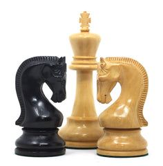 Leningrad Series 4" Chess set in Natural Boxwood and Ebonised Boxwood