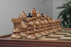 The Austrian Coffehouse Series Vintage Luxury Chess Pieces in Antiqued Boxwood and Ebony - 4.0" King
