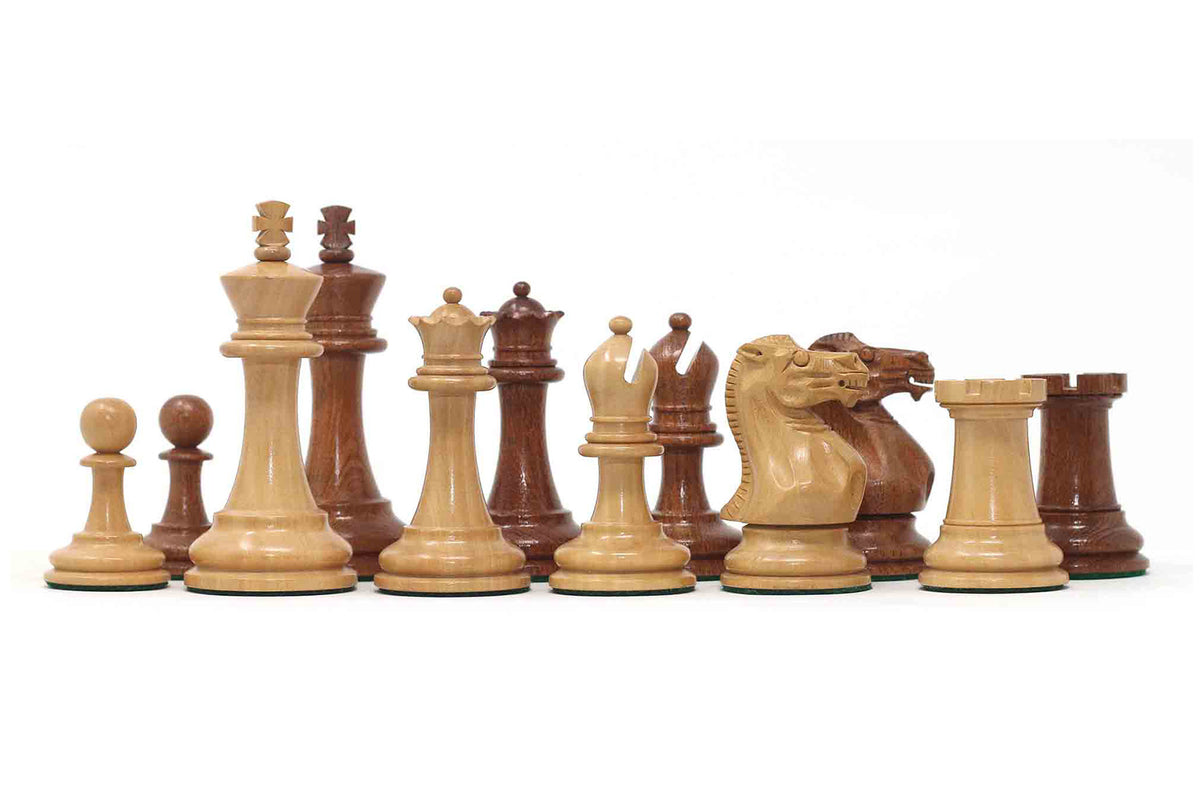 Standard Players Series – Library Size 3.5" Chess Set in Golden Rosewood & Natural Boxwood