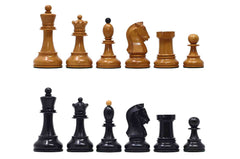 Dubrovnik 1950 Vintage 3.75" Reproduced Chess Set in Ebony & Antiqued Boxwood