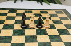 Luxury Chess Board 2.25" Square made in Burl Greenwood and Burl Maple Wood Look