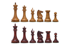 1851-52 Early 2880 Jaques of London Reproduced Vintage 4.4" Chess set Distressed/Mahogany Stained Boxwood wood