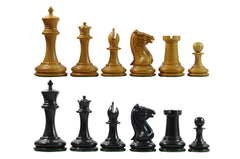 Morphy Cooke 1849-50 Vintage 3.5" Reproduction Chess Set in Antiqued Boxwood & Ebony