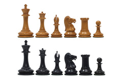 William Leuchars Series 1849 Historical Reproduction 3.5" Chess set - Ebony/Lacquered Antiqued Boxwood
