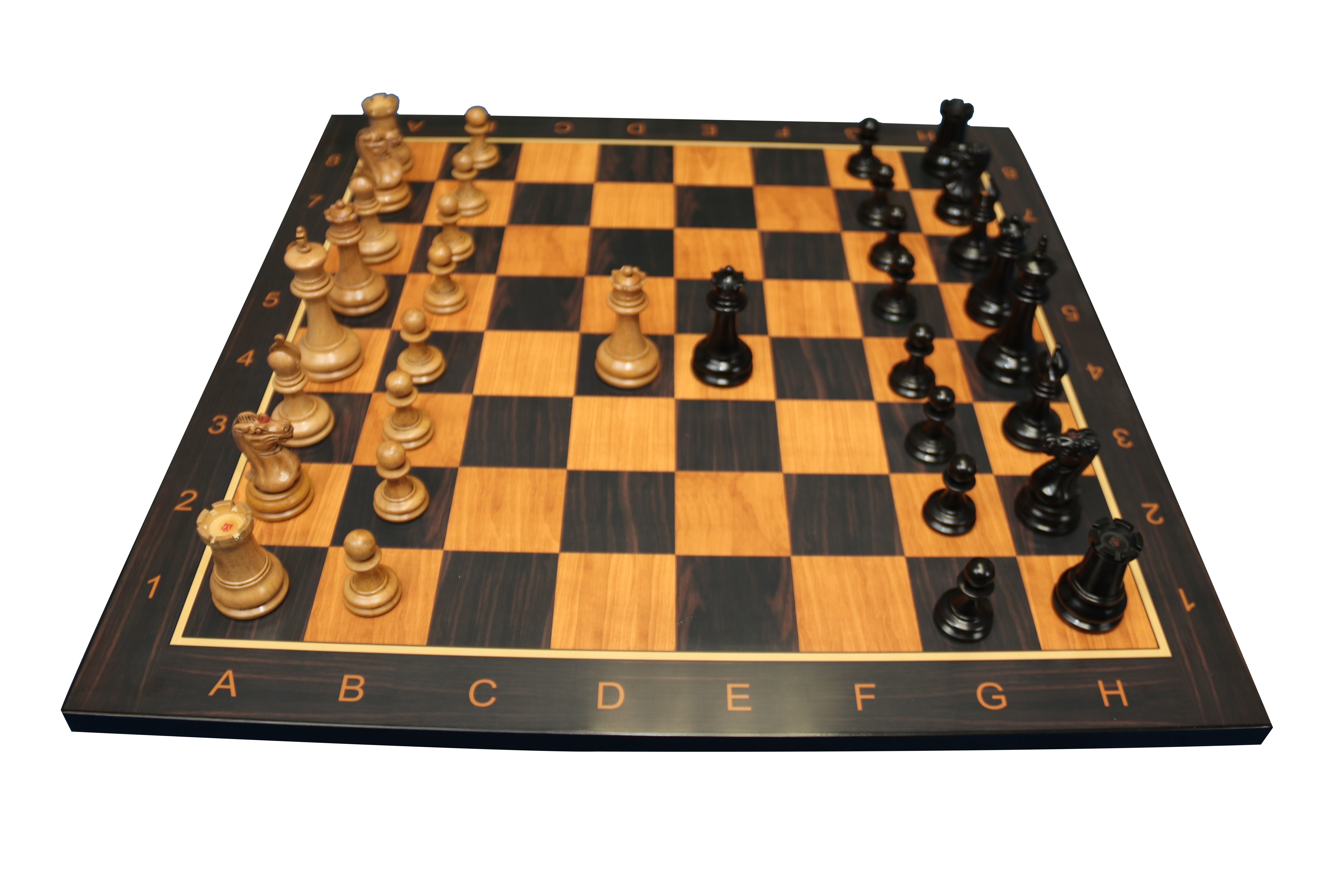 Antique Look Chess Board in Matt Finish with square size 2.5" X 2.5" in Ebony/Box wood look