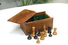 Slide Top Box in Golden Rosewood holds up to 4" Chess Pieces