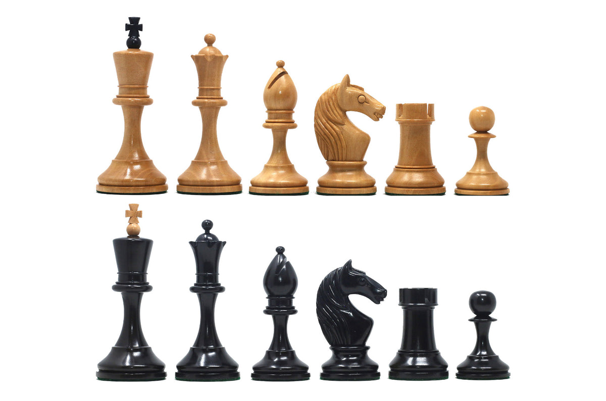 Soviet USSR Moscow 1925 Historical Reproduced 4" Chess set in Ebony & Natural Boxwood