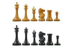 B & Company Antique Reproduction Chess Set in Antiqued Box wood & Ebony wood