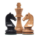 Henri Chavet Reproduced Chess Set in Distressed and Ebonised Boxwood- 3.75" King Height