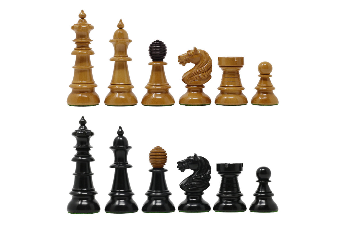 Old Vienna Style Coffee House 1900 Reproduction 4.5" Antiqued Box wood/Ebony wood Chess Set