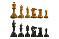 Reproduction BCC 1900-01 Edition Staunton Stroud Club Size 4.4" Antiqued Boxwood & Ebony Chessmen