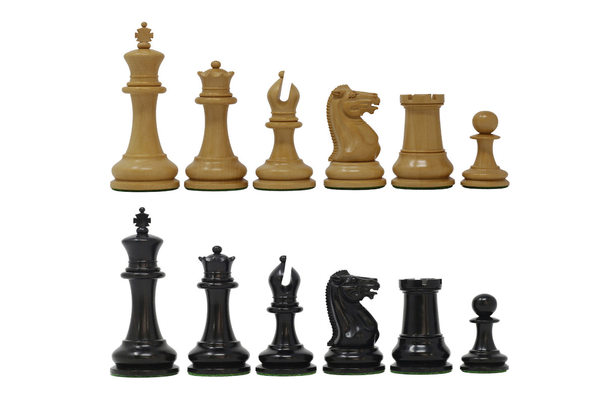 Nathaniel 1849 Antique Reproduction Vintage 3.75" Ebony/Box Wood (without antique look) Chess Set