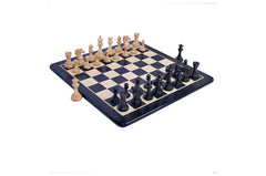 Regal Series 4" Ebony Wood Staunton Chess Set with Board