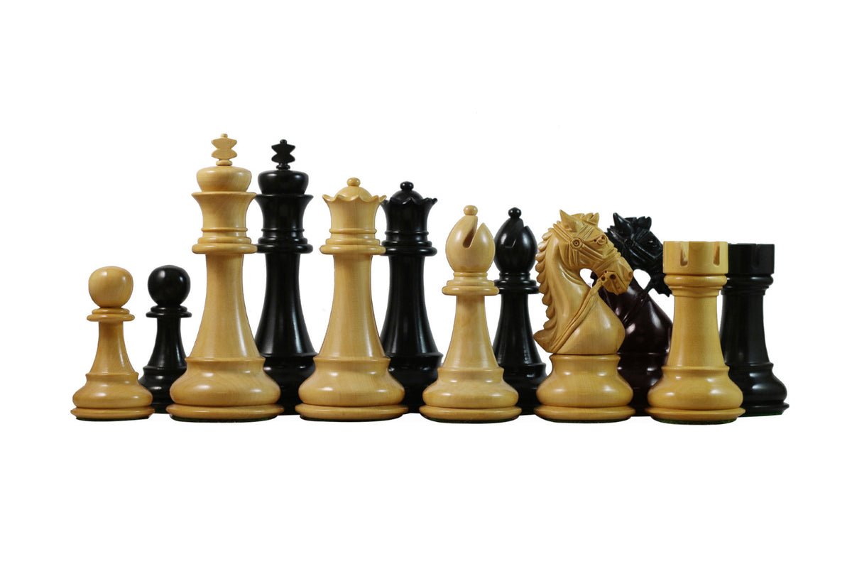 Bridle Series 4.5" Premium Staunton Chess Set in Ebony and Box wood