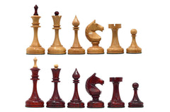 Soviet USSR 1970 Reproduced 4" Chess set in African Padouk and Natural Boxwood