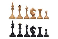 Soviet USSR 1970 Reproduced 4" Chess set in Ebony and Natural Boxwood
