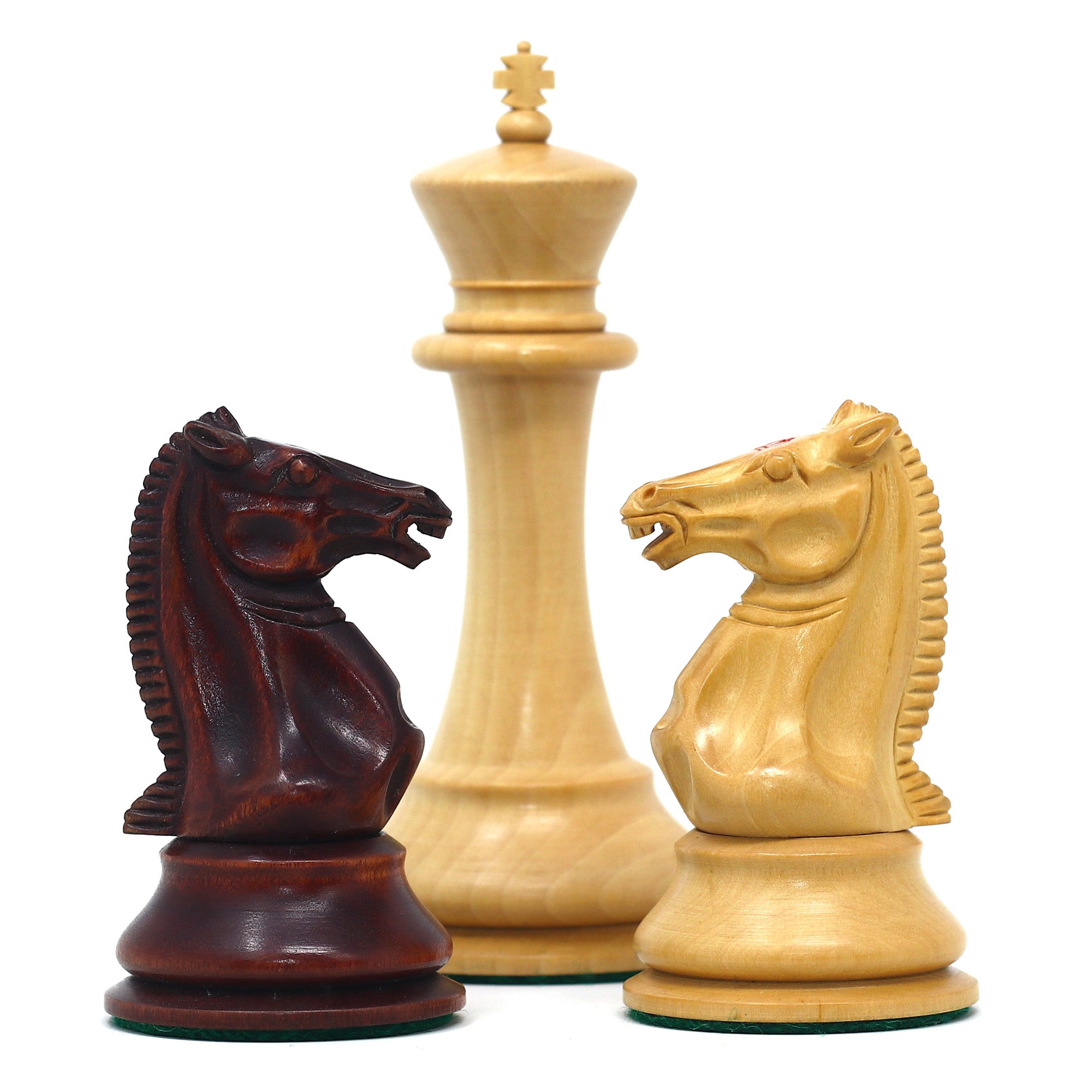 1851-52 Early 2880 Jaques of London Reproduced Vintage 4.4" Chess set Non-Antiqued/Mahogany Stained Boxwood wood