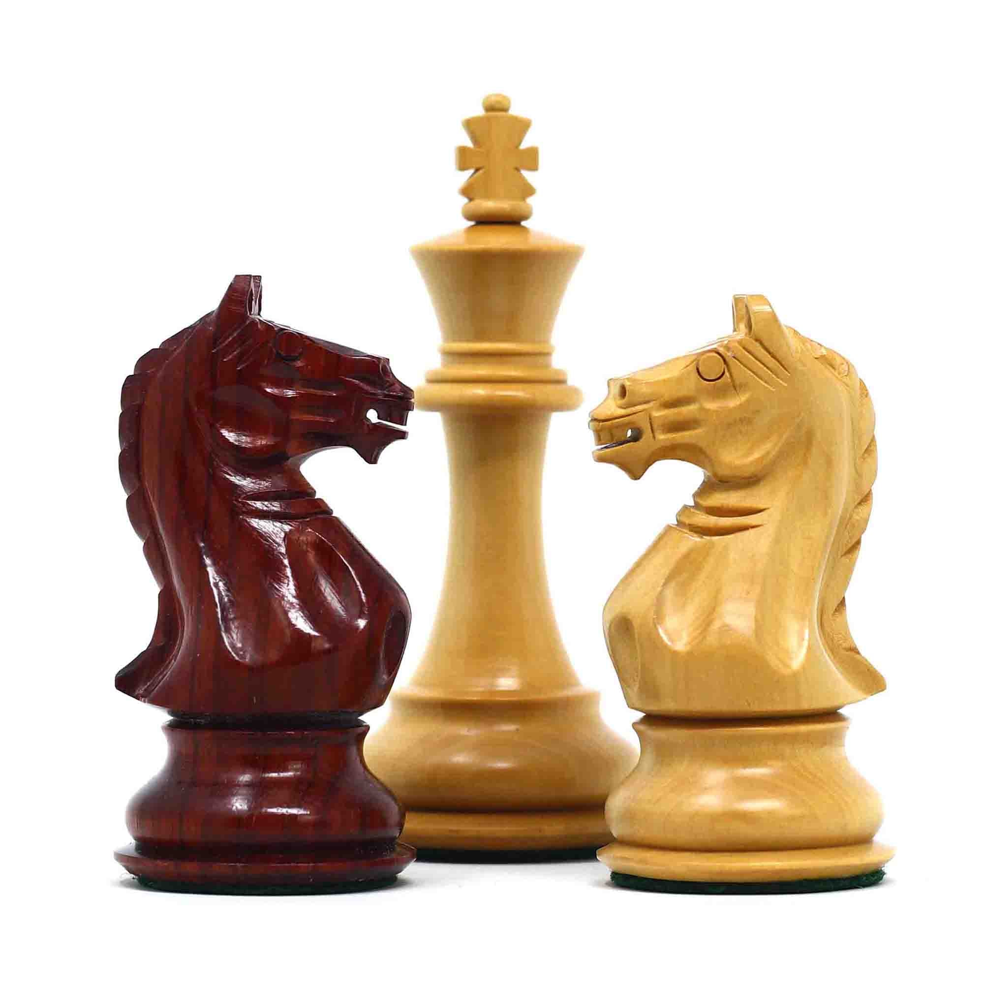 Fierce Series Chess Set 4" Staunton Chess Set - African Padouk & Boxwood