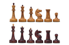 1962 Soviet Championship Historical Reproduced Tal Chess set 4" - Distressed and Mahogany Stained Boxwood